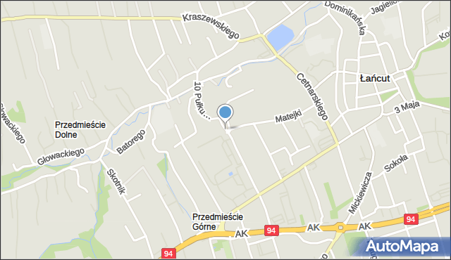 Łańcut, 10 Pułku Strzelców Konnych, mapa Łańcut