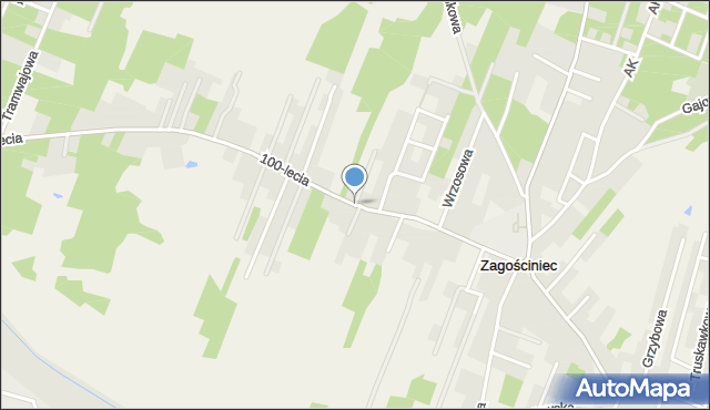 Zagościniec gmina Wołomin, 100-lecia, mapa Zagościniec gmina Wołomin