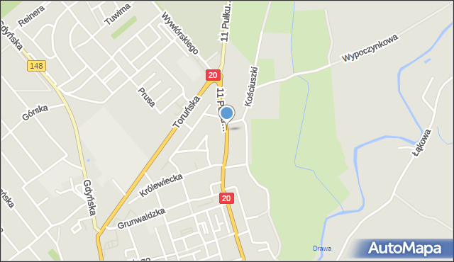 Drawsko Pomorskie, 11 Pułku Piechoty, mapa Drawsko Pomorskie
