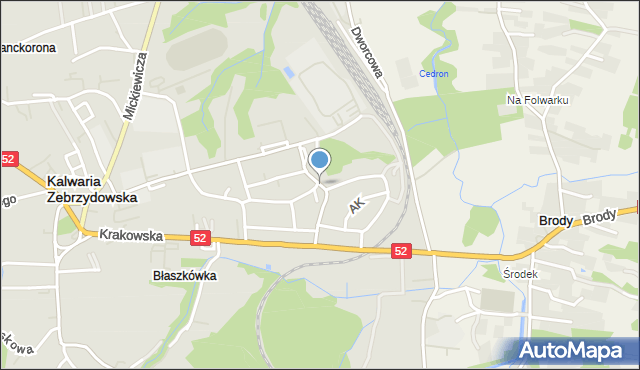 Kalwaria Zebrzydowska, 11 Listopada, mapa Kalwaria Zebrzydowska