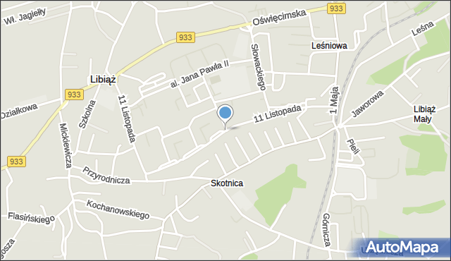Libiąż, 11 Listopada, mapa Libiąż