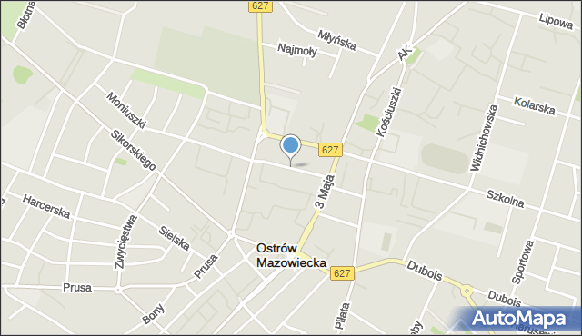 Ostrów Mazowiecka, 11 Listopada, mapa Ostrów Mazowiecka
