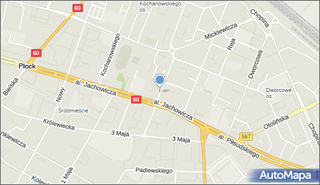 Płock, 11 Listopada, mapa Płock