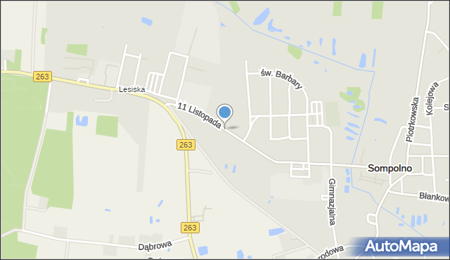 Sompolno, 11 Listopada, mapa Sompolno