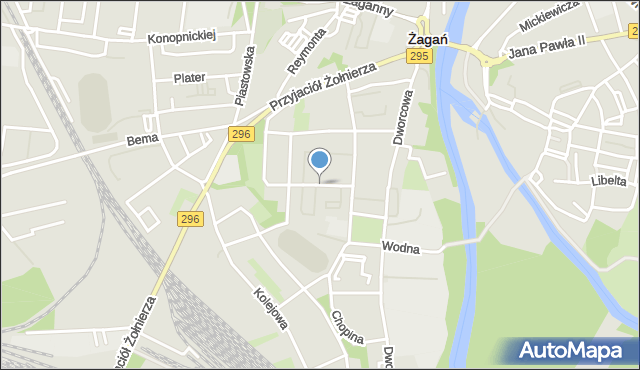 Żagań, 11 Batalionu Dowodzenia, mapa Żagań