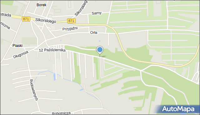 Tarnobrzeg, 12 Października, mapa Tarnobrzegu