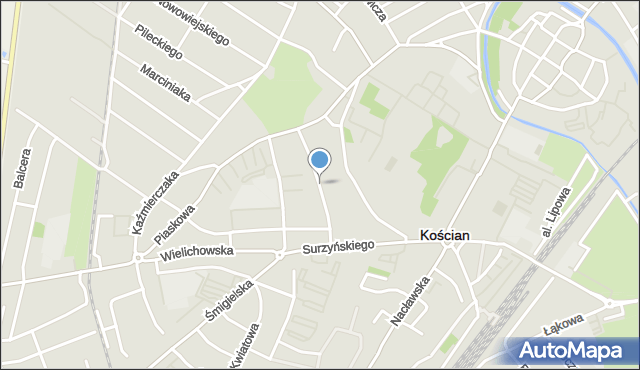 Kościan, 14 Dywizji Piechoty Wielkopolskiej, mapa Kościan