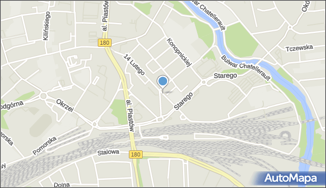 Piła, 14 Lutego, mapa Piły