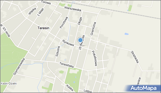 Teresin powiat sochaczewski, 15 Sierpnia, mapa Teresin powiat sochaczewski