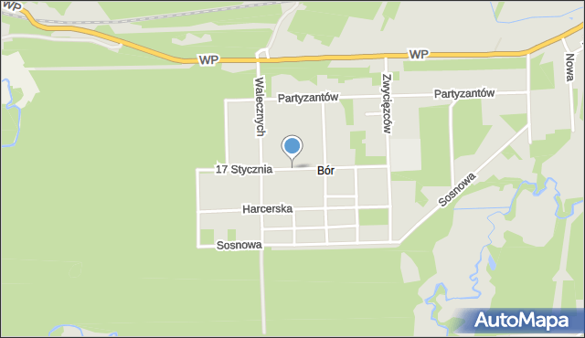 Skarżysko-Kamienna, 17 Stycznia, mapa Skarżysko-Kamienna