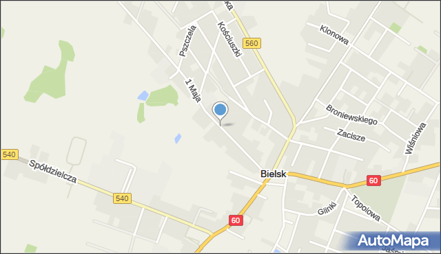 Bielsk powiat płocki, 1 Maja, mapa Bielsk powiat płocki
