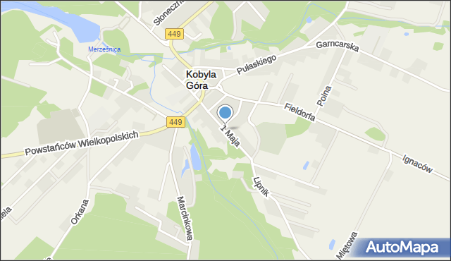 Kobyla Góra powiat ostrzeszowski, 1 Maja, mapa Kobyla Góra powiat ostrzeszowski