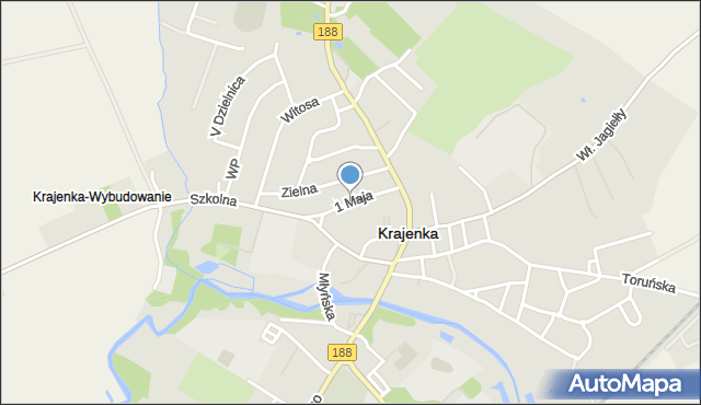 Krajenka, 1 Maja, mapa Krajenka