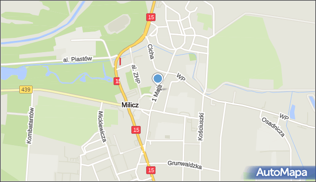 Milicz, 1 Maja, mapa Milicz