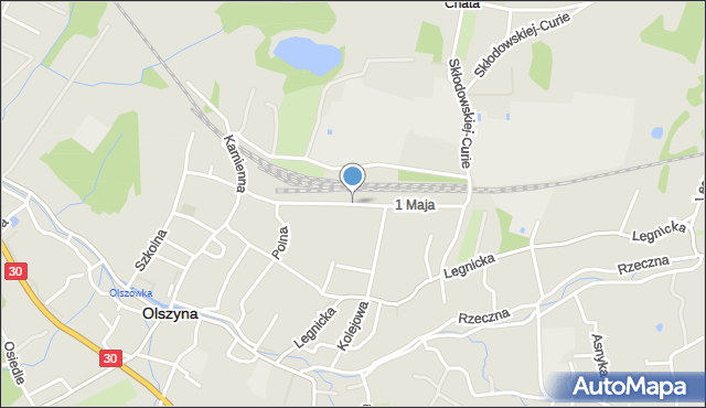 Olszyna powiat lubański, 1 Maja, mapa Olszyna powiat lubański
