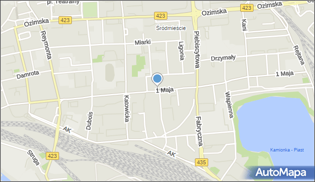 Opole, 1 Maja, mapa Opola