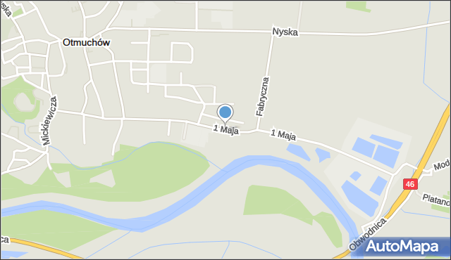Otmuchów, 1 Maja, mapa Otmuchów