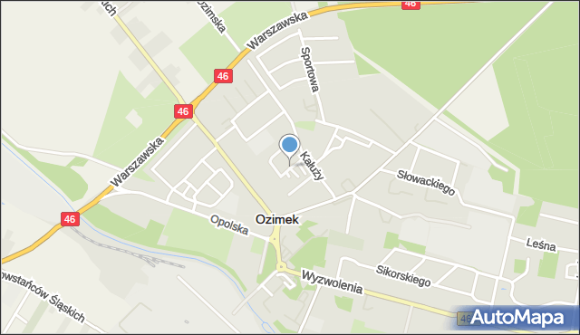 Ozimek, 1 Maja, mapa Ozimek