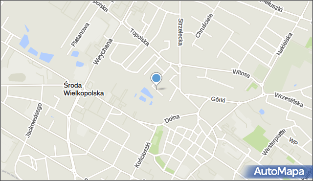 Środa Wielkopolska, 1 Kompanii Średzkiej, mapa Środa Wielkopolska