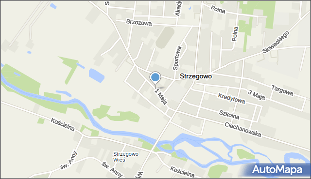 Strzegowo powiat mławski, 1 Maja, mapa Strzegowo powiat mławski