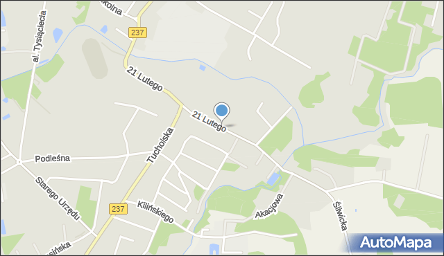 Czersk powiat chojnicki, 21 Lutego, mapa Czersk powiat chojnicki