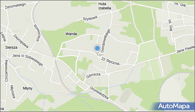 Trzebinia powiat chrzanowski, 22 Stycznia 1863 r., mapa Trzebinia powiat chrzanowski