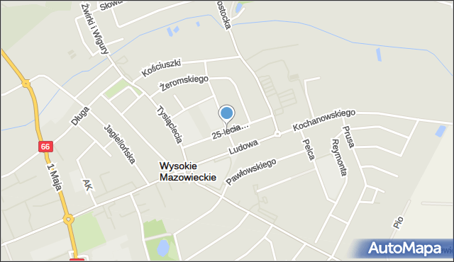 Wysokie Mazowieckie, 25-lecia Osiedla, mapa Wysokie Mazowieckie