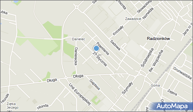 Radzionków, 27 Stycznia, mapa Radzionków