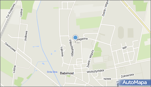 Babimost, 28 Stycznia, mapa Babimost
