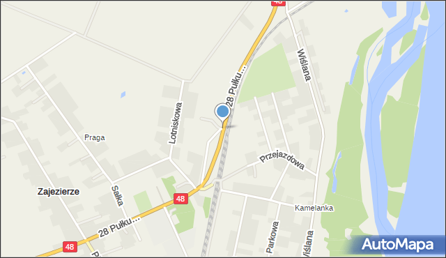 Zajezierze gmina Sieciechów, 28 Pułku Artylerii Lekkiej, mapa Zajezierze gmina Sieciechów