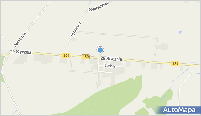 Sypniewo gmina Więcbork, 29 Stycznia, mapa Sypniewo gmina Więcbork