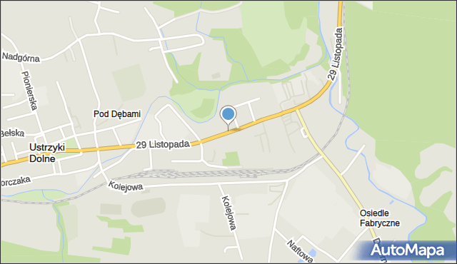 Ustrzyki Dolne, 29 Listopada, mapa Ustrzyki Dolne