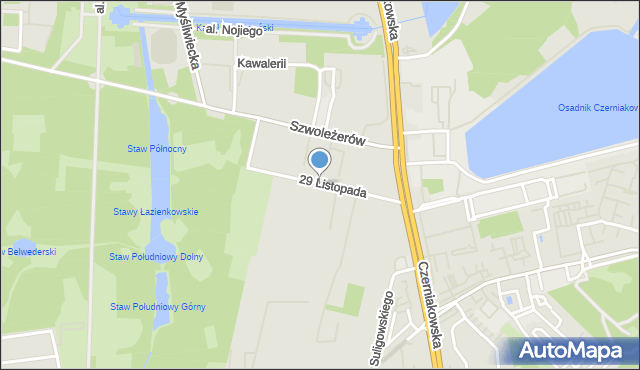 Warszawa, 29 Listopada, mapa Warszawy