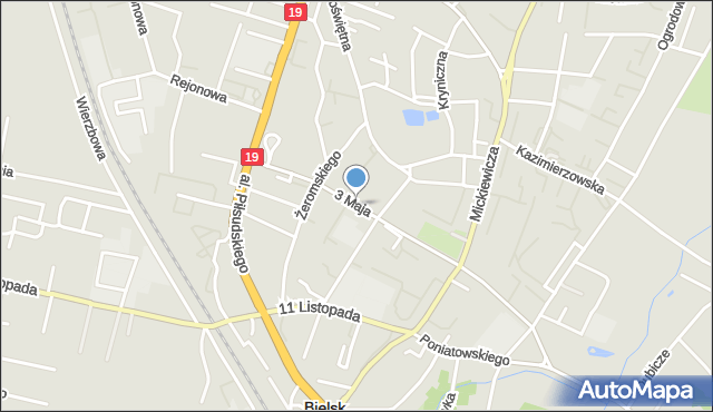 Bielsk Podlaski, 3 Maja, mapa Bielsk Podlaski