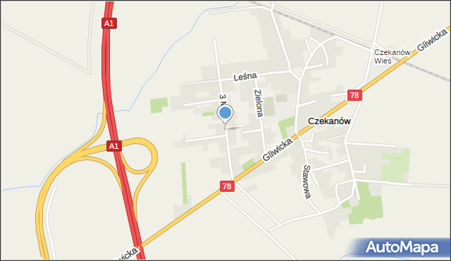 Czekanów gmina Zbrosławice, 3 Maja, mapa Czekanów gmina Zbrosławice