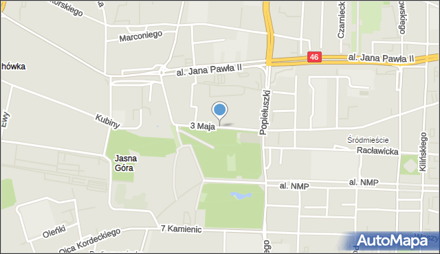 Częstochowa, 3 Maja, mapa Częstochowy