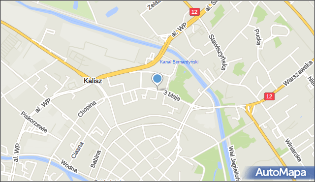 Kalisz, 3 Maja, mapa Kalisza