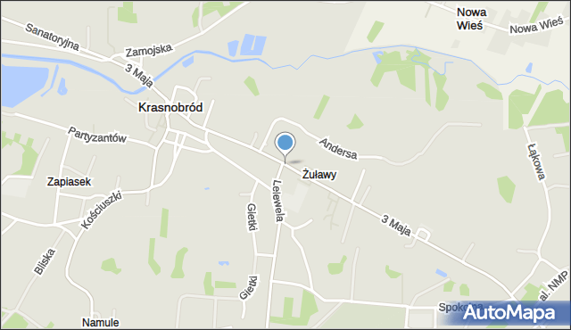 Krasnobród, 3 Maja, mapa Krasnobród