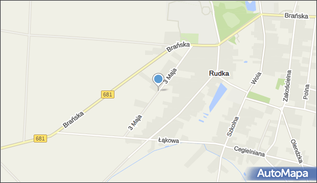 Rudka powiat bielski, 3 Maja, mapa Rudka powiat bielski