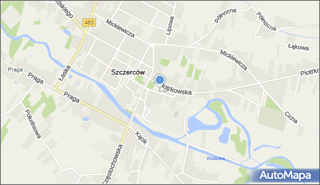 Szczerców, 3 Maja, mapa Szczerców