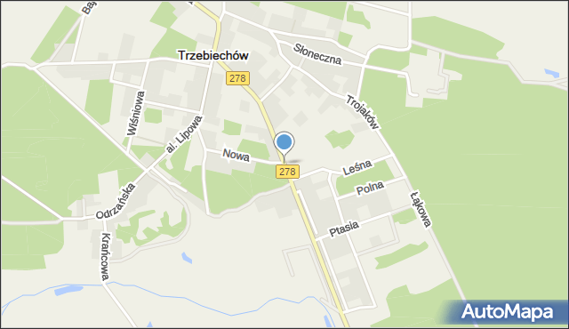 Trzebiechów powiat zielonogórski, 3 Maja, mapa Trzebiechów powiat zielonogórski