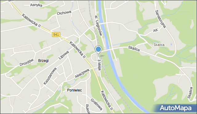 Ustroń powiat cieszyński, 3 Maja, mapa Ustroń powiat cieszyński