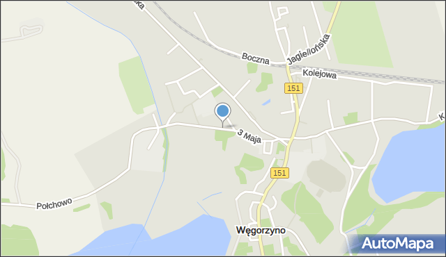 Węgorzyno, 3 Maja, mapa Węgorzyno