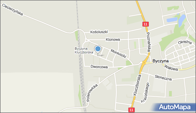 Byczyna powiat kluczborski, 400-lecia Bitwy pod Byczyną, mapa Byczyna powiat kluczborski