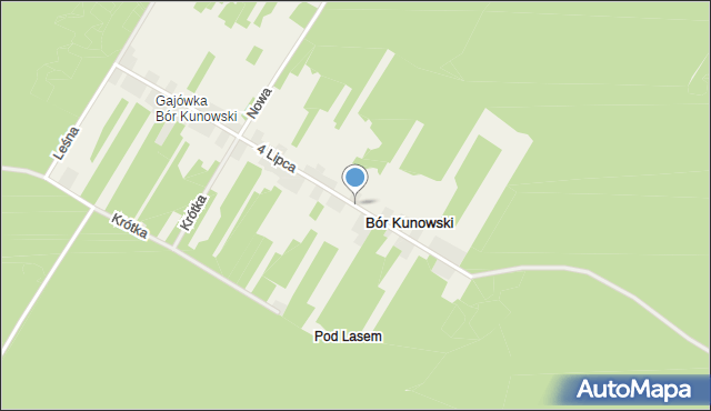 Bór Kunowski, 4 Lipca, mapa Bór Kunowski