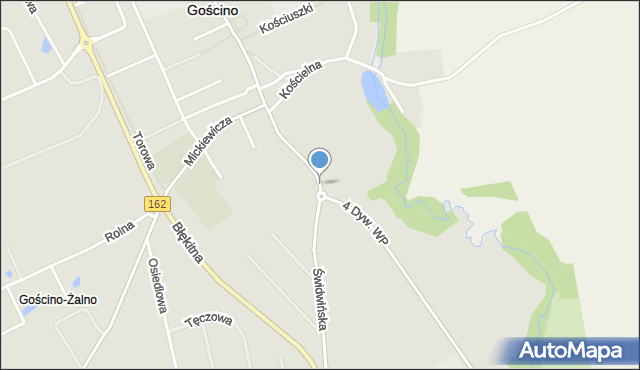 Gościno, 4 Dywizji Wojska Polskiego, mapa Gościno