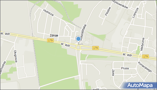 Piła, 6. Pułku Lotnictwa Myśliwsko-Bombowego, mapa Piły