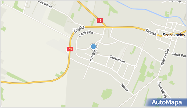 Szczekociny, 8 Pułku Ułanów, mapa Szczekociny