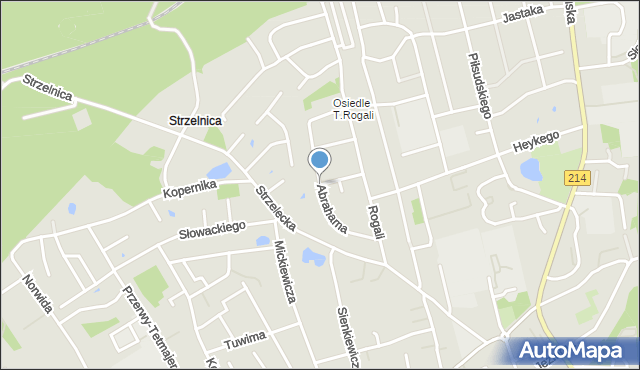 Kościerzyna, Abrahama Antoniego, mapa Kościerzyna