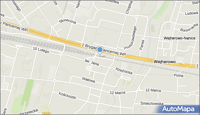 Wejherowo, Abrahama Antoniego, mapa Wejherowo